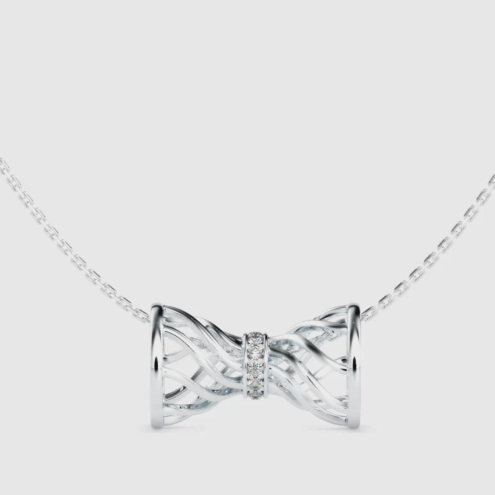 The Bow She Tied for Herself Diamond Pendant