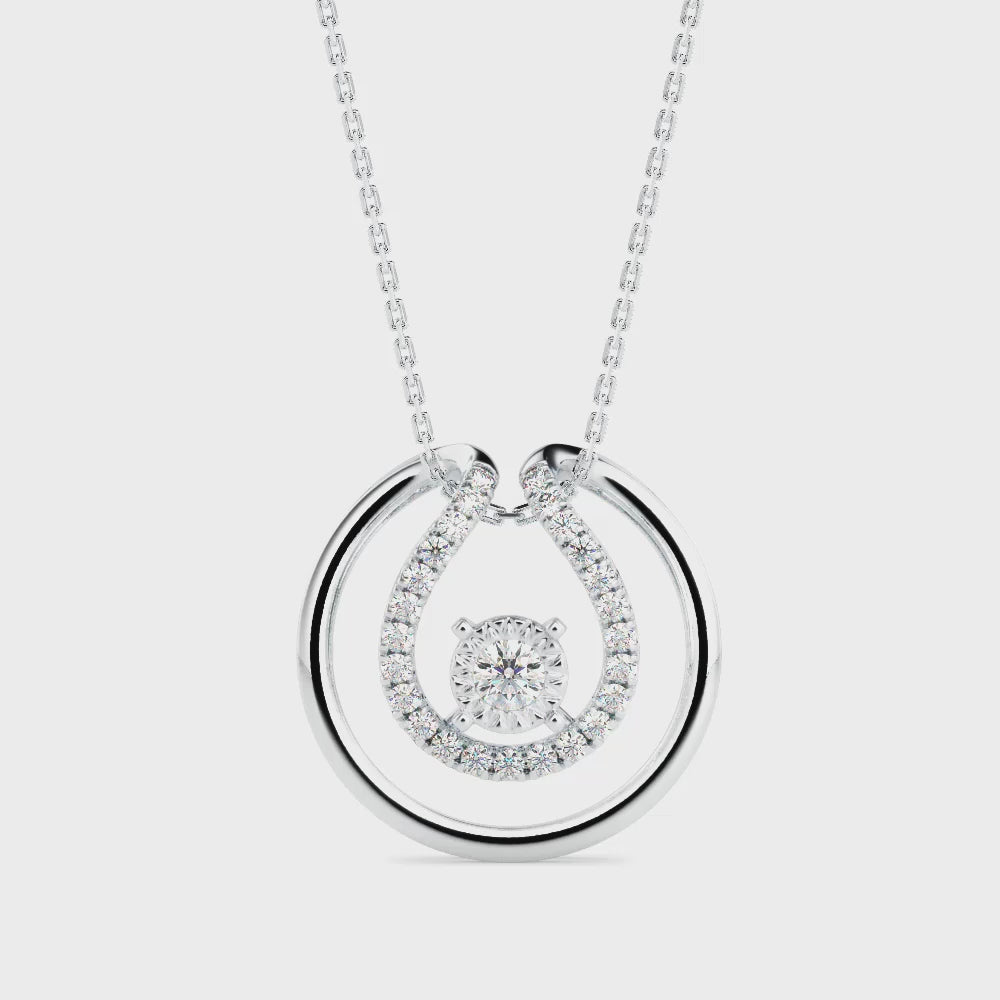 The Circle She Draws Around Herself Solitaire Diamond Pendant